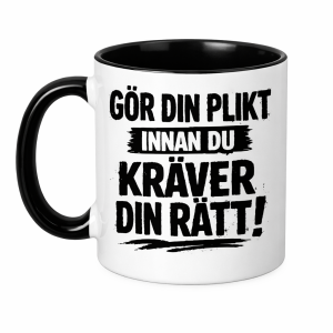 Mugg gör din plikt svart öra
