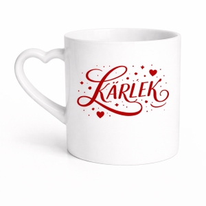 Mugg Kärlek vit hjärtöra