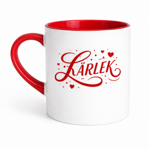 Mugg Kärlek vit rött öra