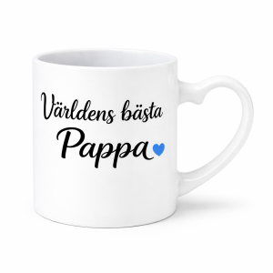 Mugg Världens bästa Pappa Vitt med örat som ett Hjärta