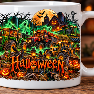 Mugg Halloween Farm vit